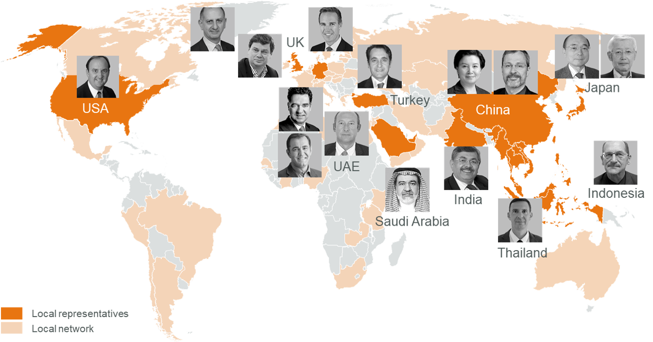 Apricum global presence map Apricum has an impressive global network with local representatives around the world